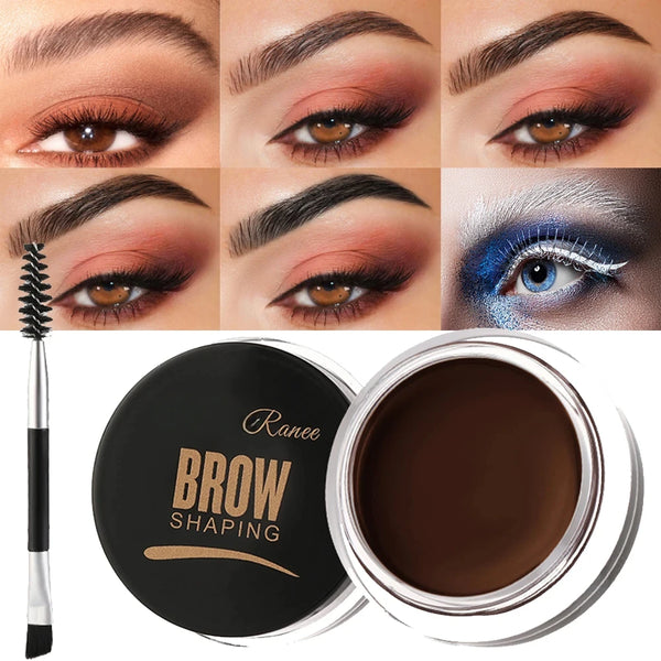 3D Wild Eyebrow Cream Gel Wax - Matte Brown & Black Natural Tint Enhancer Set