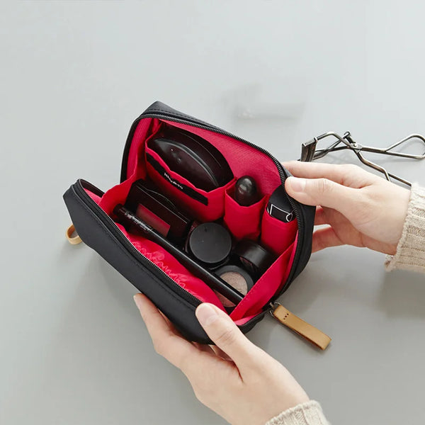 2025 Korean Style Luxury Cosmetic Bag - Waterproof Solid Colour Makeup Organizer Pouch