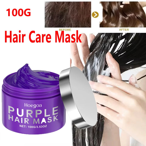 EELHOE Purple Keratin Hair Mask - Deep Repair for Damaged Frizzy Hair, Blonde & All Types