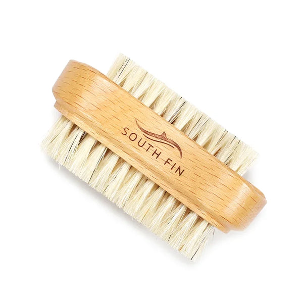 Double-Sided Natural Bristle Nail Cleaning Brush - Wooden Handle Manicure & Pedicure Tool