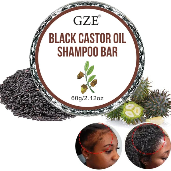 GZE Jamaica Black Castor Oil Shampoo Bar - Thickening & Moisturizing for Dry Curly & 4C Hair