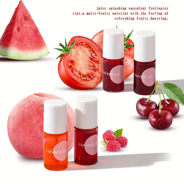 Fafamoon Fruity Lip Tint Water Gloss - Moisturizing Waterproof High-Pigment Vibrant
