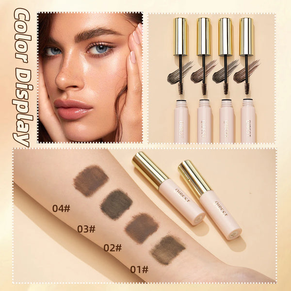 QiBest 4-Color Waterproof Eyebrow Mascara Gel - Long-Lasting Dye Cream with Brush