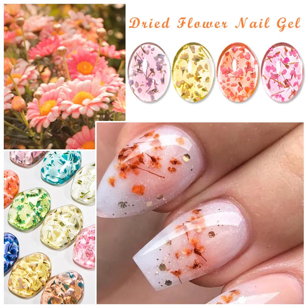 Mtssii Dried Flower Fairy Gel Nail Polish - Natural Botanical Semi-Permanent UV Art