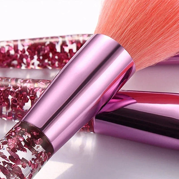 10-Piece Essential Makeup Brush Set - Complete Nylon Bristle Face & Eye Tools