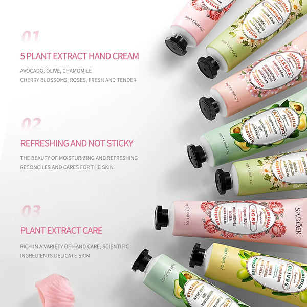 Images 15-Piece Avocado & Sakura Hand Cream Set - Moisturizing Repair Anti-Dry Nourishing
