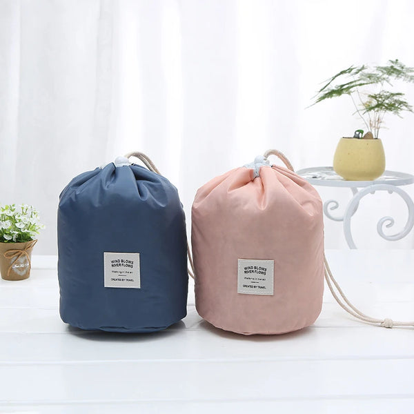 Fashion Round High-Capacity Waterproof Makeup Bag - Travel Organizer & Toiletry Kit Case