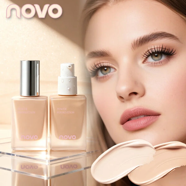 NOVO Hyaluronic Acid & Vitamin E Liquid Foundation - Glow, Matte & Dark Spot Reduction