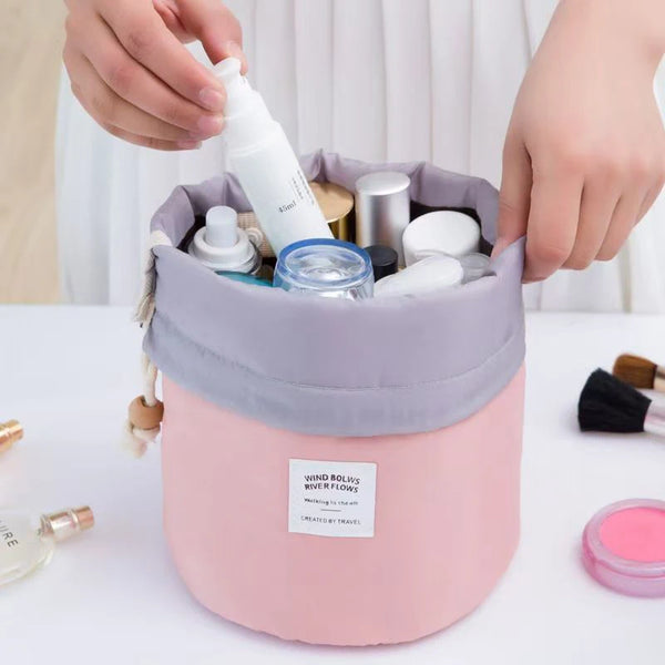 Fashion Round High-Capacity Waterproof Makeup Bag - Travel Organizer & Toiletry Kit Case