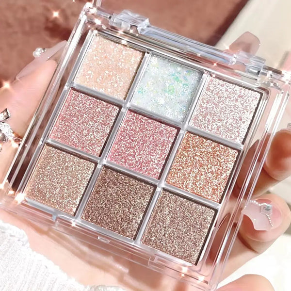 Pearlescent Glitter Highlighter Eyeshadow Palette - Dazzling Sweat & Water Resistant