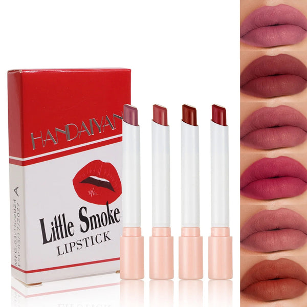 4-Piece Waterproof Matte Lip Stick Set - Long-Lasting Transparent Finish Valentine Gift