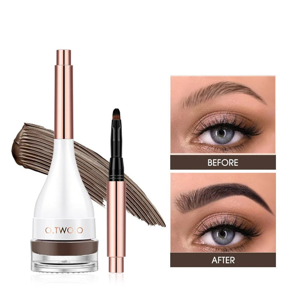 O.TWO.O Eyebrow Pomade Brow Gel - Natural Waterproof Sculpted Tint with Brush