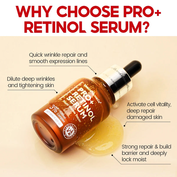 VIBRANT GLAMOUR 3% Retinol Pro Complex Face Serum 30ml - Anti-Ageing Facial Skin Care