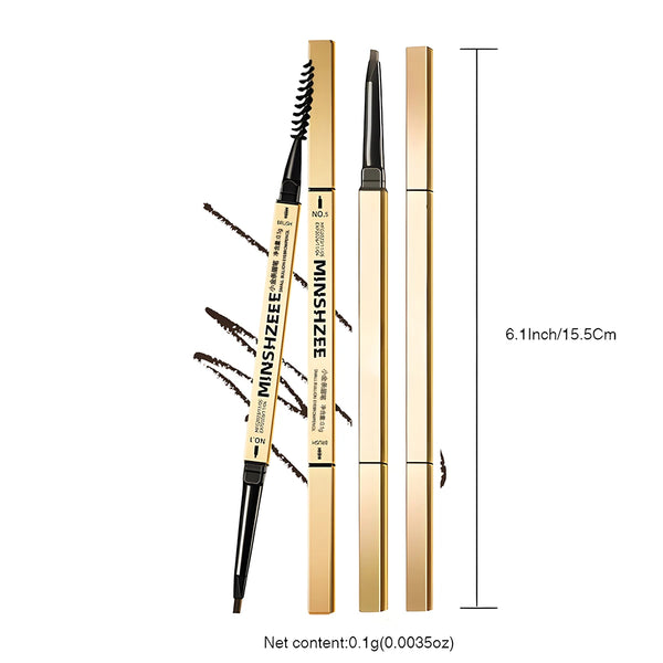 MINSHZEE Double-Head Waterproof Matte Eyebrow Pen - Non-Smudge Tint with Brush