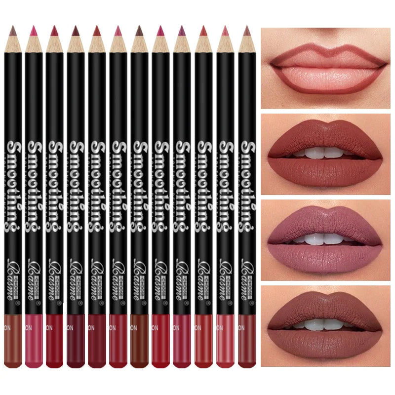 CHOOSE RASME 12-Piece Lip Set - Long-Lasting Lipstick, Liner Pencil & Matte Gloss