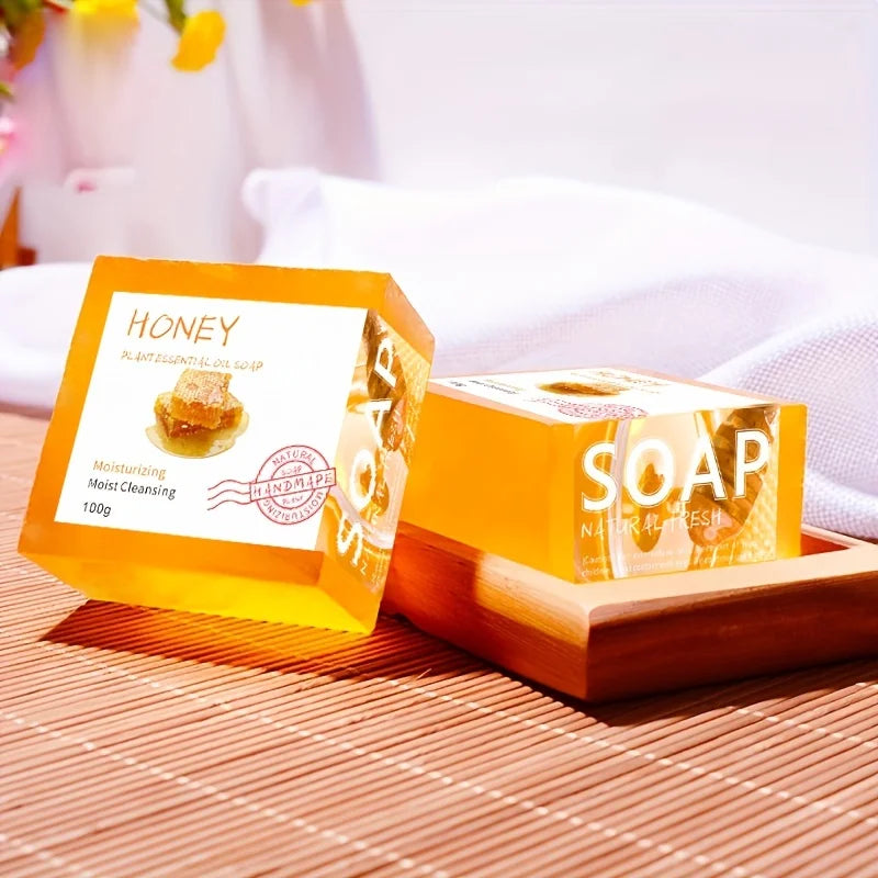 Natural Honey & Essential Oil Handmade Soap Set - 100g x 2 Unisex Bar Soaps