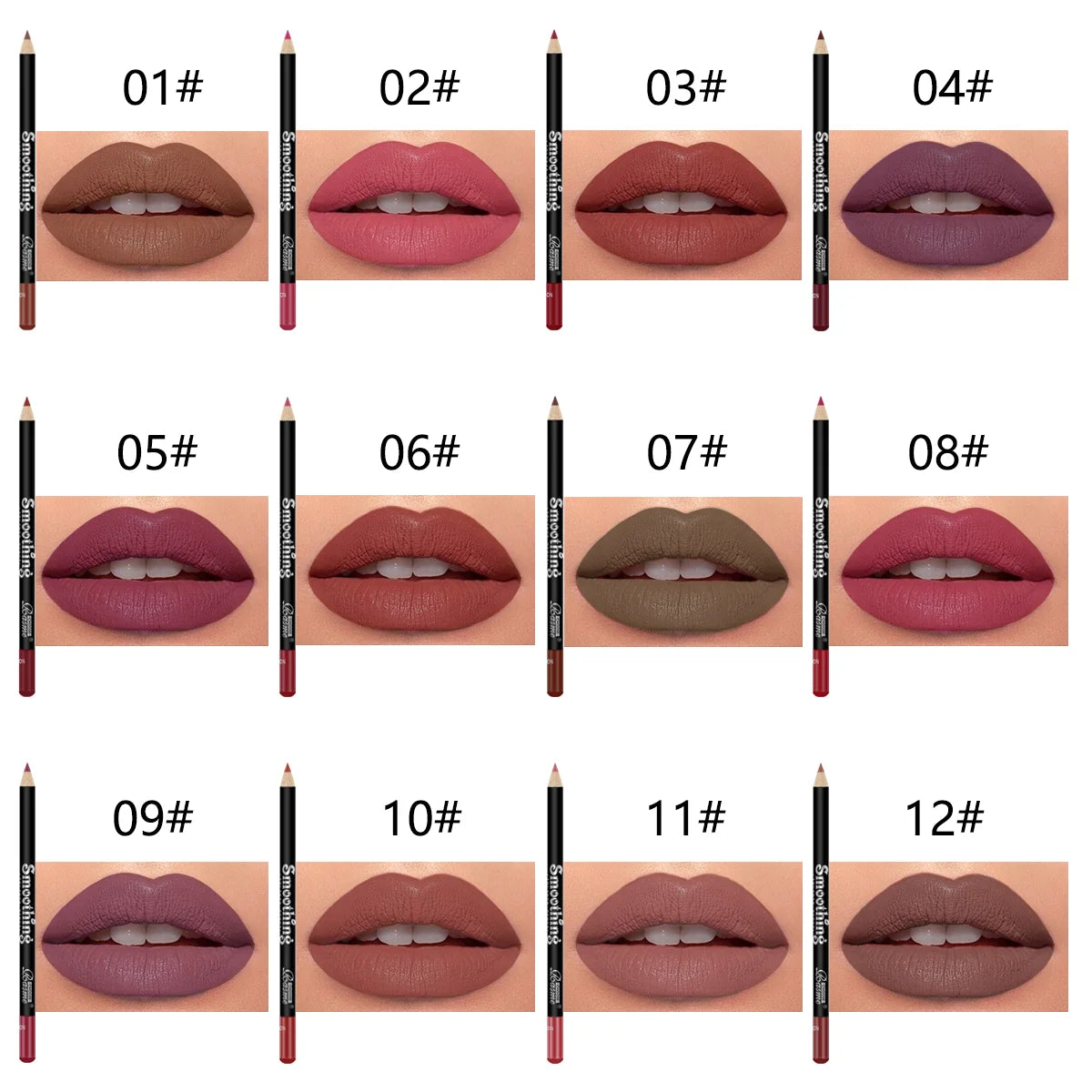 CHOOSE RASME 12-Piece Lip Set - Long-Lasting Lipstick, Liner Pencil & Matte Gloss