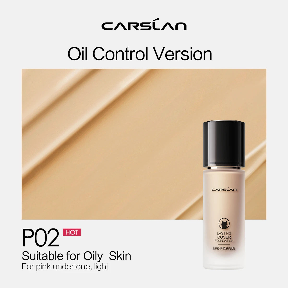 CARSLAN Moisture Matte Liquid Foundation - Full Coverage, Whitening & Oil Control