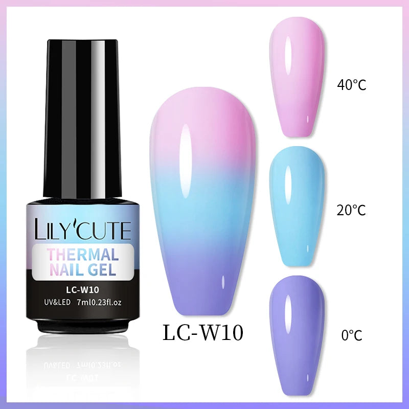 LILYCUTE 7ml Thermal Temperature-Changing Gel Nail Polish - Semi-Permanent UV Gel Art