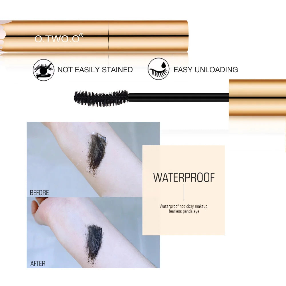 O.TWO.O 3D Lengthening Mascara Gold Tube - Curling Extension Effect, Long-Wearing