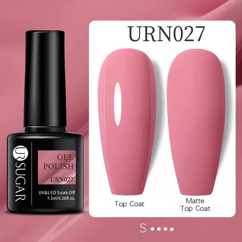 UR SUGAR 7.5ml Reflective Glitter Gel Polish - Pink Sequins UV Soak-Off Semi-Permanent