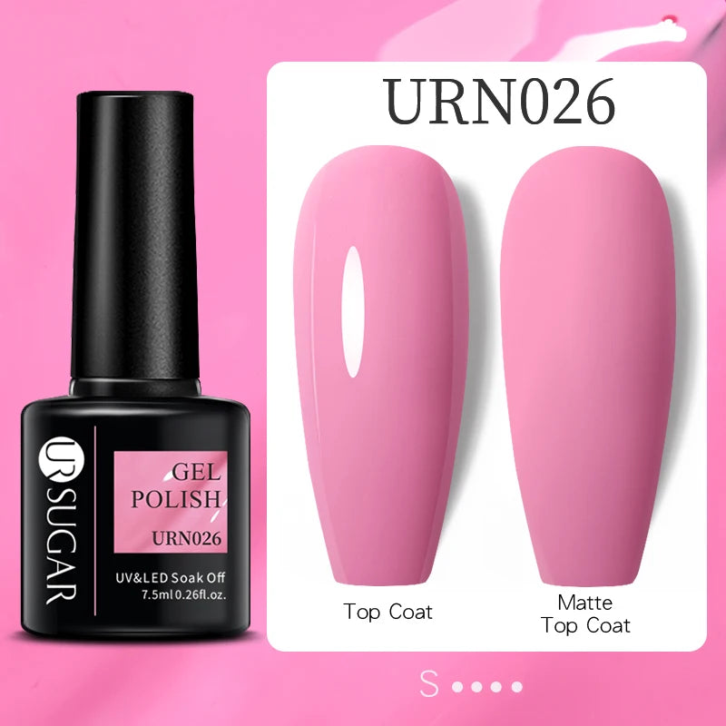 UR SUGAR 7.5ml Reflective Glitter Gel Polish - Pink Sequins UV Soak-Off Semi-Permanent