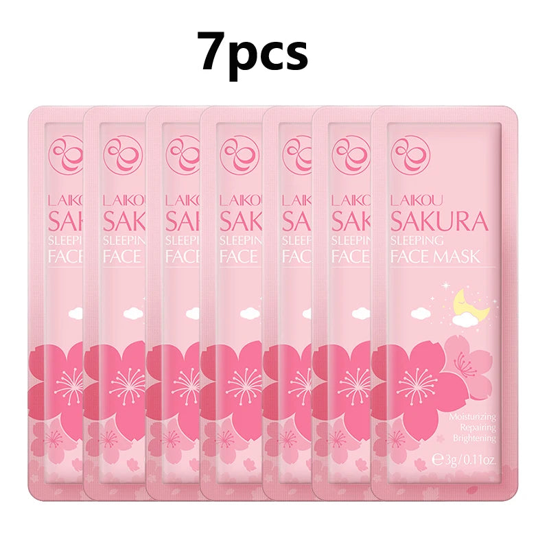 LAIKOU 7-Piece Moisturizing Sleeping Face Sheet Mask Set - Hydrating & Nourishing Night Masks