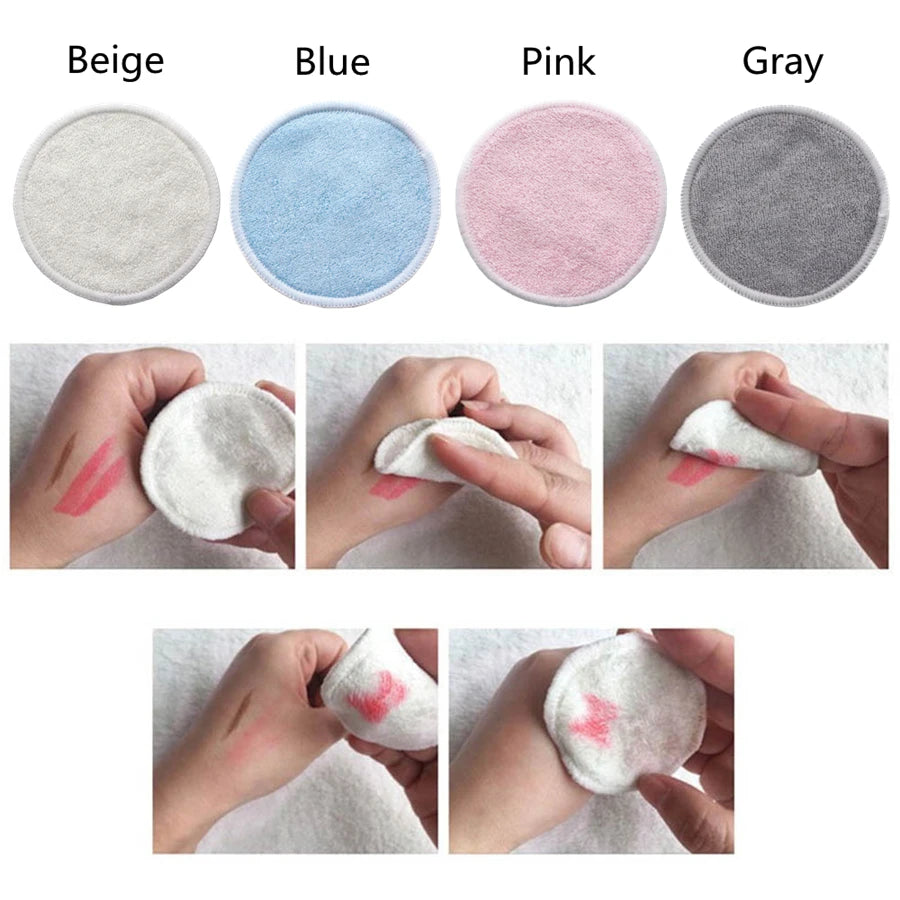 Sywinas Reusable Bamboo Makeup Remover Pads 12pcs - Washable Facial Cleansing Rounds