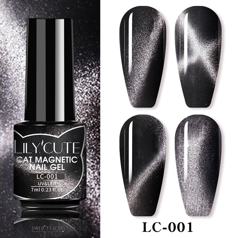 LILYCUTE 9D Cat Eye Magnetic Gel Polish 7ml - Iridescent UV/LED Soak-Off Nail Art