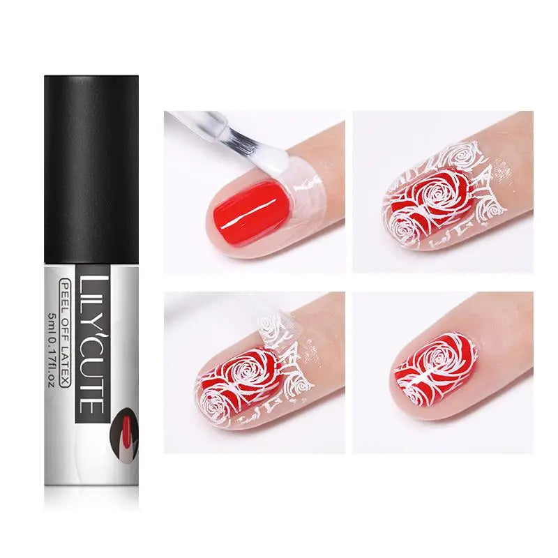 LILYCUTE Peel-Off Latex Liquid Tape - Anti-Overflow Nail Polish Protection Glue