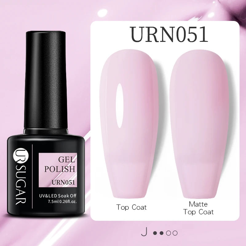 UR SUGAR 7.5ml Reflective Glitter Gel Polish - Pink Sequins UV Soak-Off Semi-Permanent