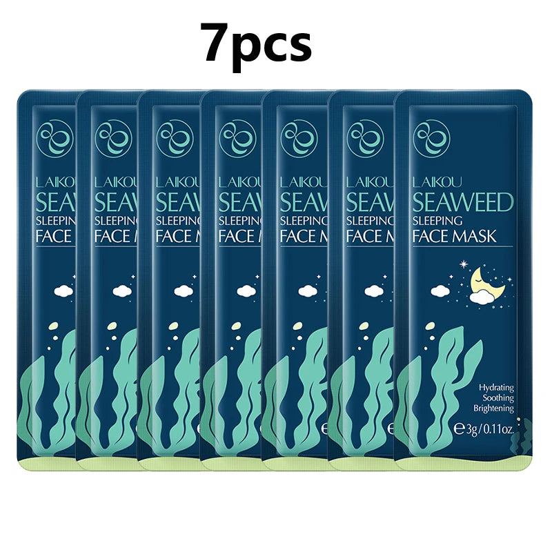 LAIKOU 7-Piece Moisturizing Sleeping Face Sheet Mask Set - Hydrating & Nourishing Night Masks