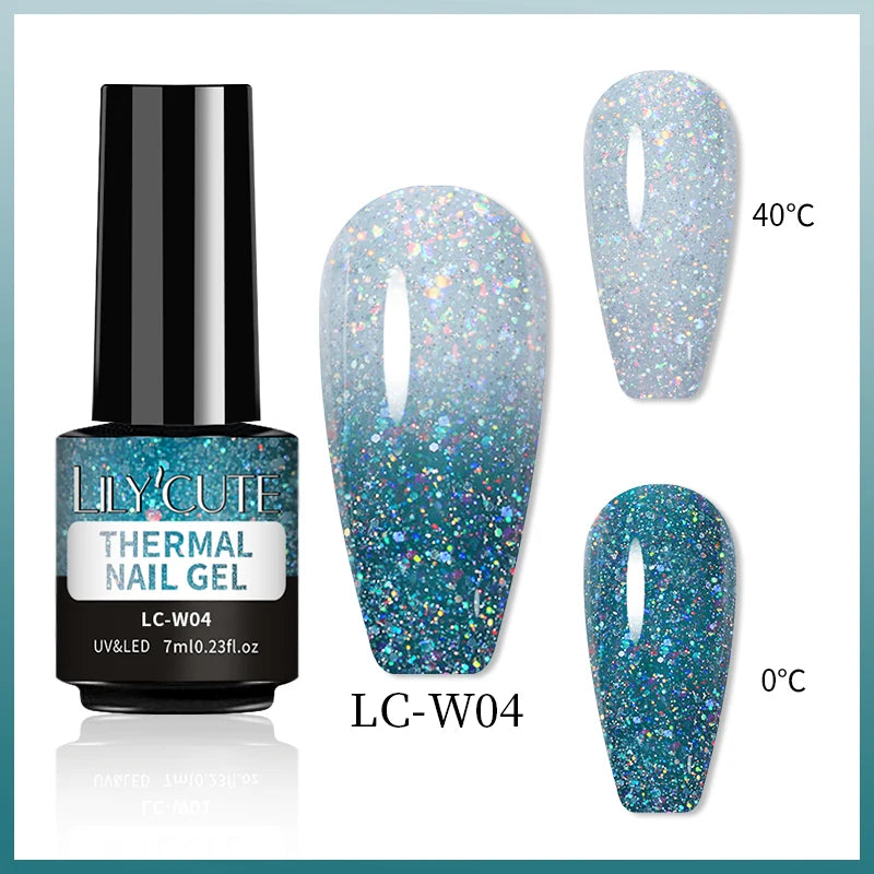 LILYCUTE 7ml Thermal Temperature-Changing Gel Nail Polish - Semi-Permanent UV Gel Art