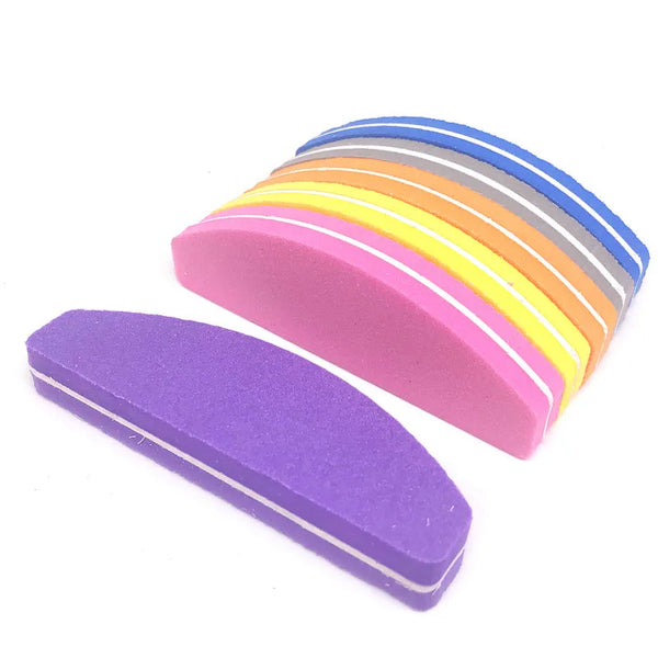 10-Piece Washable Double-Sided Nail Buffering File Block Set - Salon Sponge Manicure