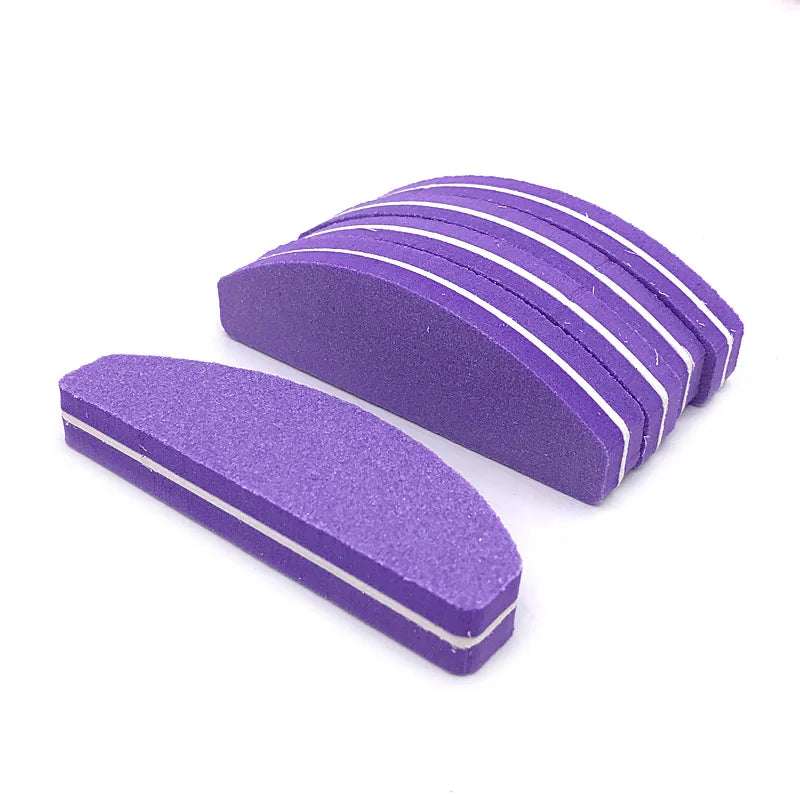10-Piece Washable Double-Sided Nail Buffering File Block Set - Salon Sponge Manicure