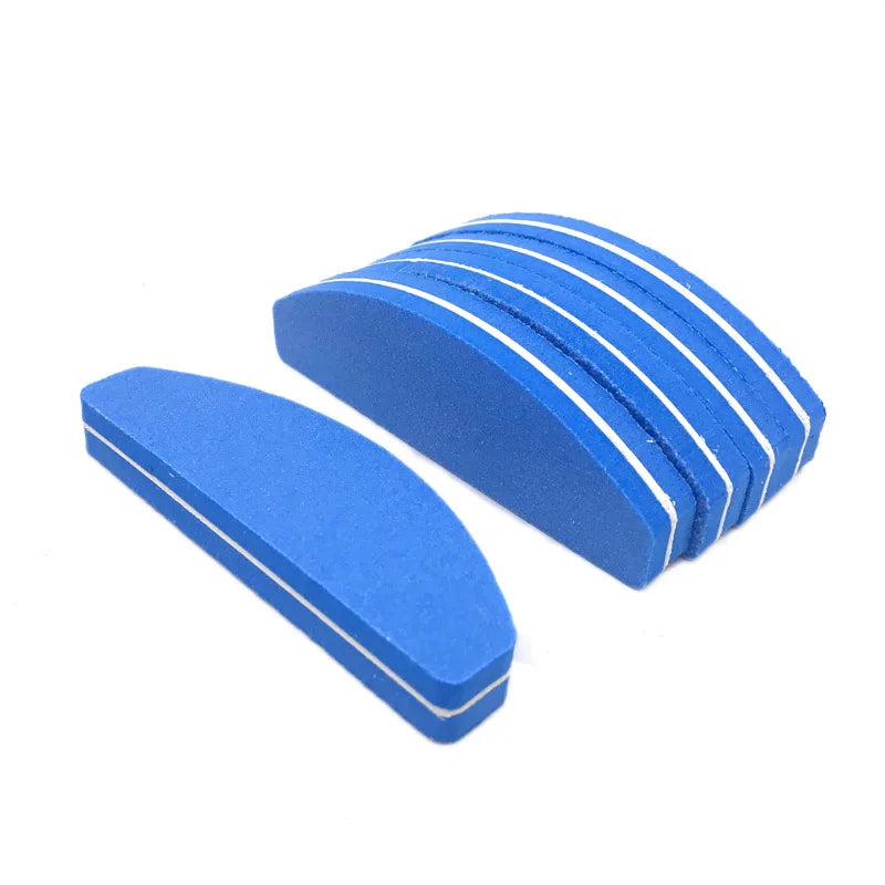 10-Piece Washable Double-Sided Nail Buffering File Block Set - Salon Sponge Manicure