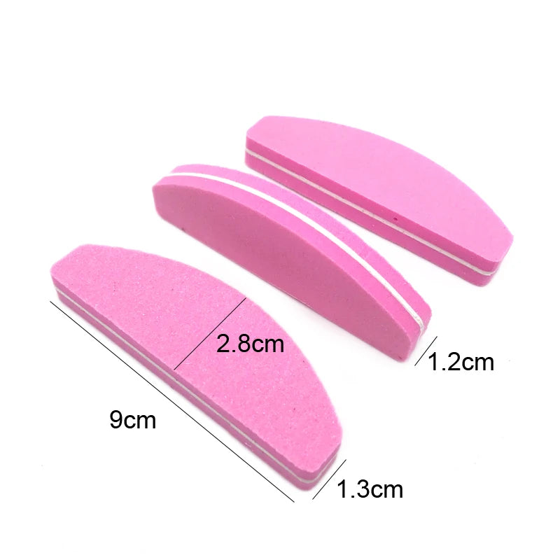 10-Piece Washable Double-Sided Nail Buffering File Block Set - Salon Sponge Manicure