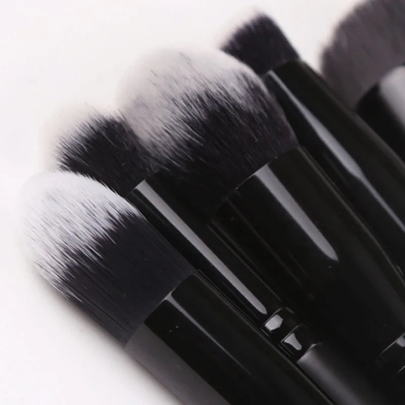ZOREYA Black Makeup Brush Set - Foundation, Powder, Blush, Eyeshadow & Kabuki