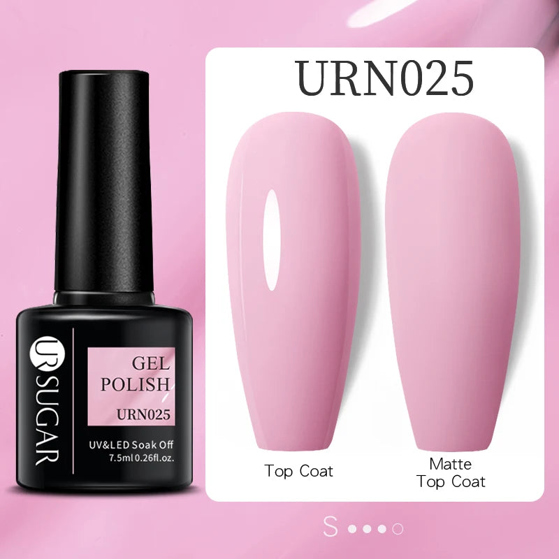 UR SUGAR 7.5ml Reflective Glitter Gel Polish - Pink Sequins UV Soak-Off Semi-Permanent