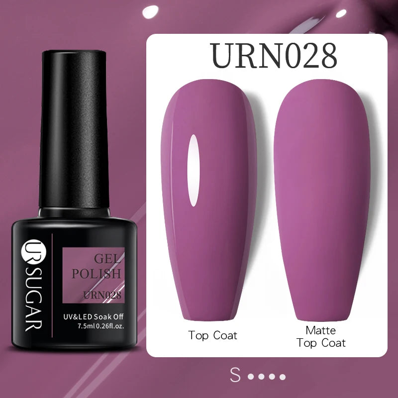 UR SUGAR 7.5ml Reflective Glitter Gel Polish - Pink Sequins UV Soak-Off Semi-Permanent