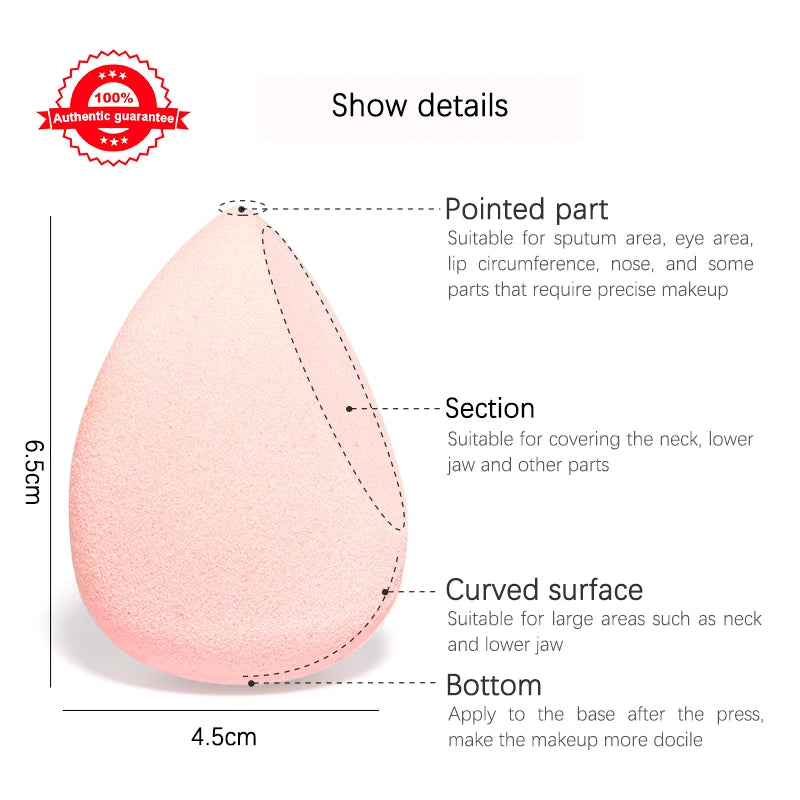 HMQ Beauty Cut-Shape Makeup Sponge Puff - Concealer & Liquid Foundation Blending Tool