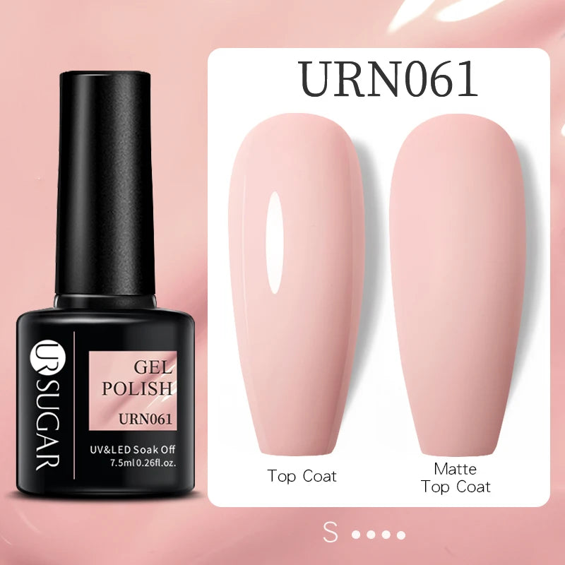 UR SUGAR 7.5ml Reflective Glitter Gel Polish - Pink Sequins UV Soak-Off Semi-Permanent