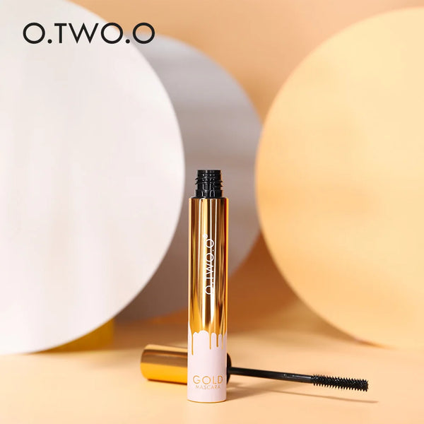 O.TWO.O 3D Lengthening Mascara Gold Tube - Curling Extension Effect, Long-Wearing