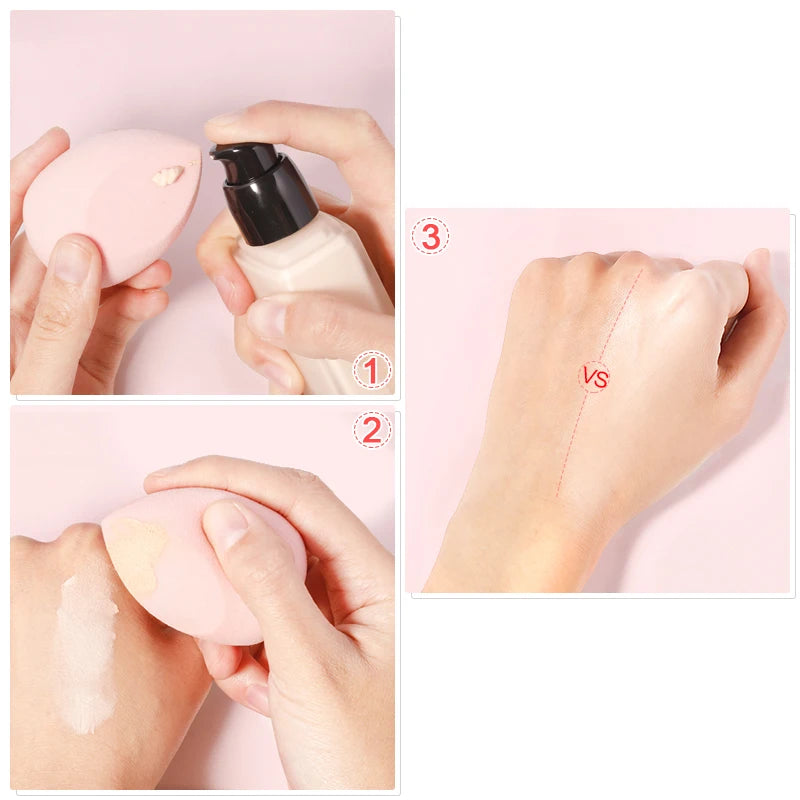 HMQ Beauty Cut-Shape Makeup Sponge Puff - Concealer & Liquid Foundation Blending Tool