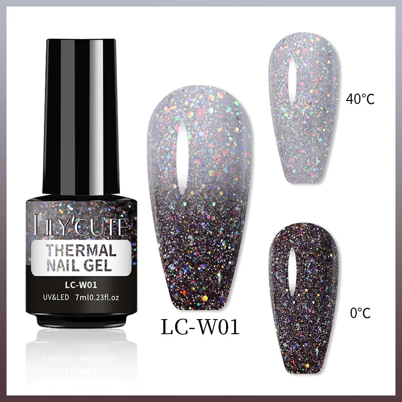 LILYCUTE 7ml Thermal Temperature-Changing Gel Nail Polish - Semi-Permanent UV Gel Art