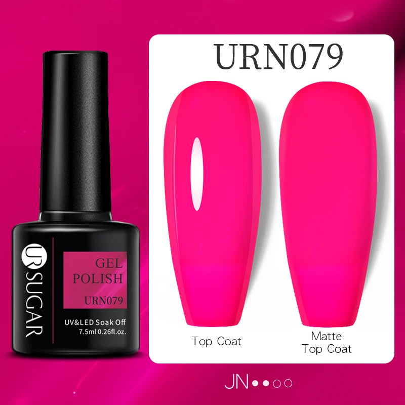 UR SUGAR 7.5ml Reflective Glitter Gel Polish - Pink Sequins UV Soak-Off Semi-Permanent
