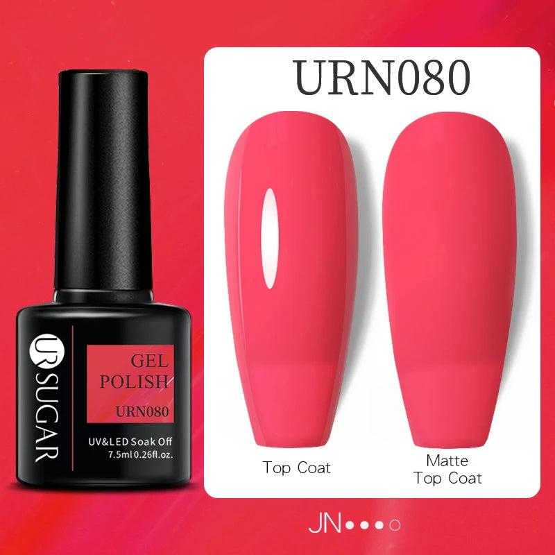 UR SUGAR 7.5ml Reflective Glitter Gel Polish - Pink Sequins UV Soak-Off Semi-Permanent