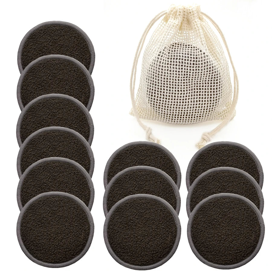 Sywinas Reusable Bamboo Makeup Remover Pads 12pcs - Washable Facial Cleansing Rounds