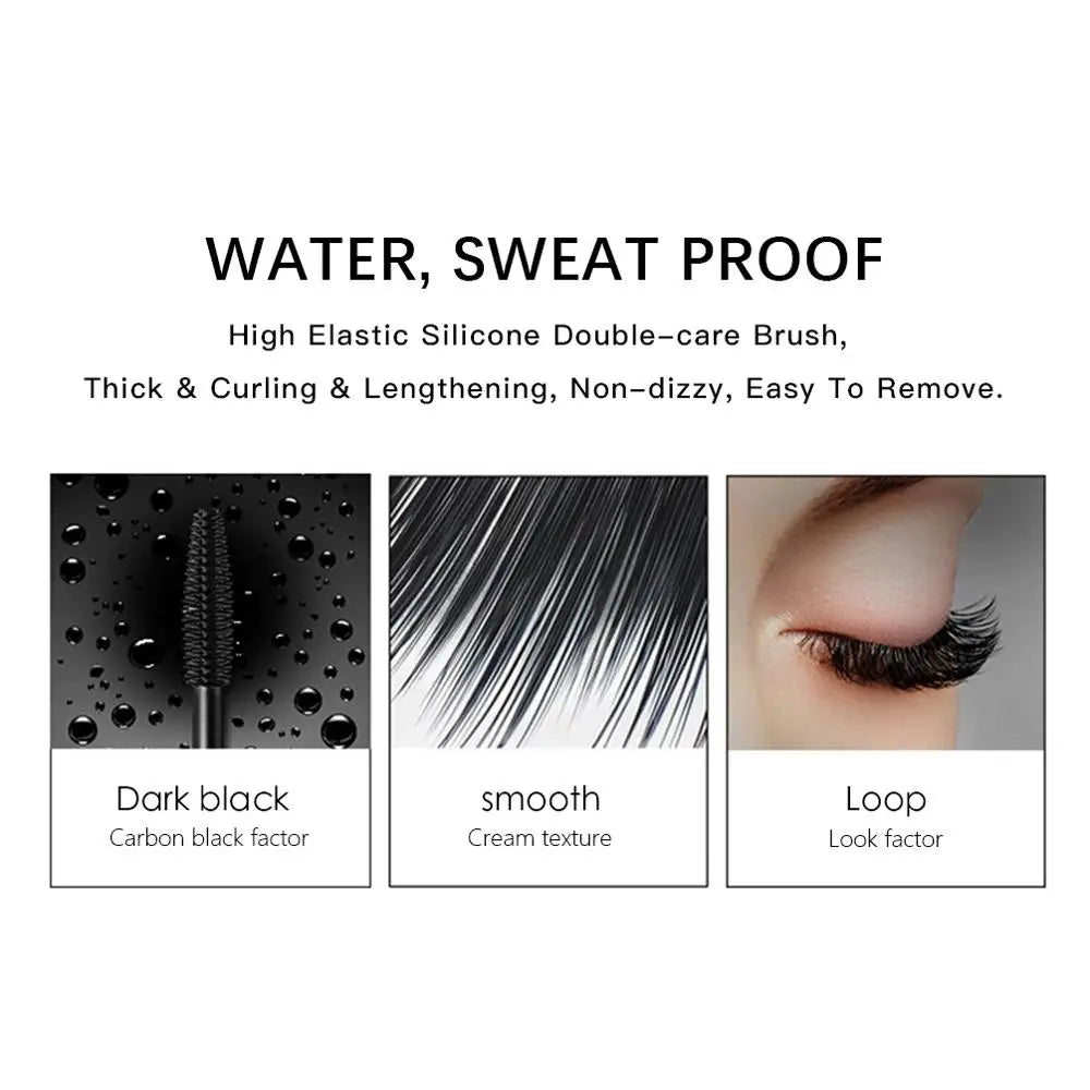 QIBEST 4D Silk Fiber Volume Mascara - Waterproof Curling & Thickening