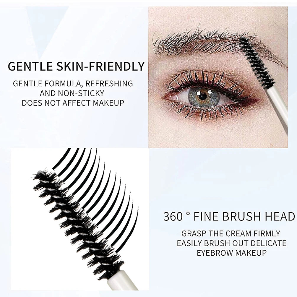 QIBEST Transparent Eyebrow Gel Wax - 3D Brush Brow Styling Soap, Long-Lasting